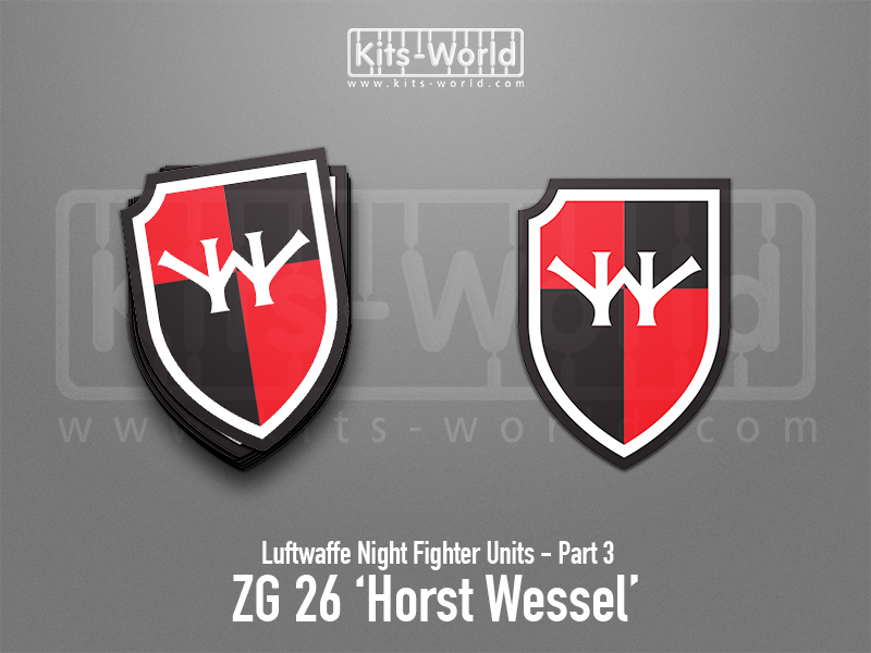 Kitsworld SAV Sticker - Luftwaffe Night Fighters - ZG 26 'Horst Wessel' W:73mm x H:100mm 